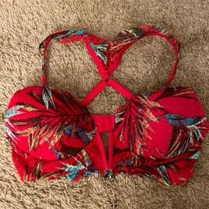 PINK Victorias Secret Red Lace Bralette Size Medium